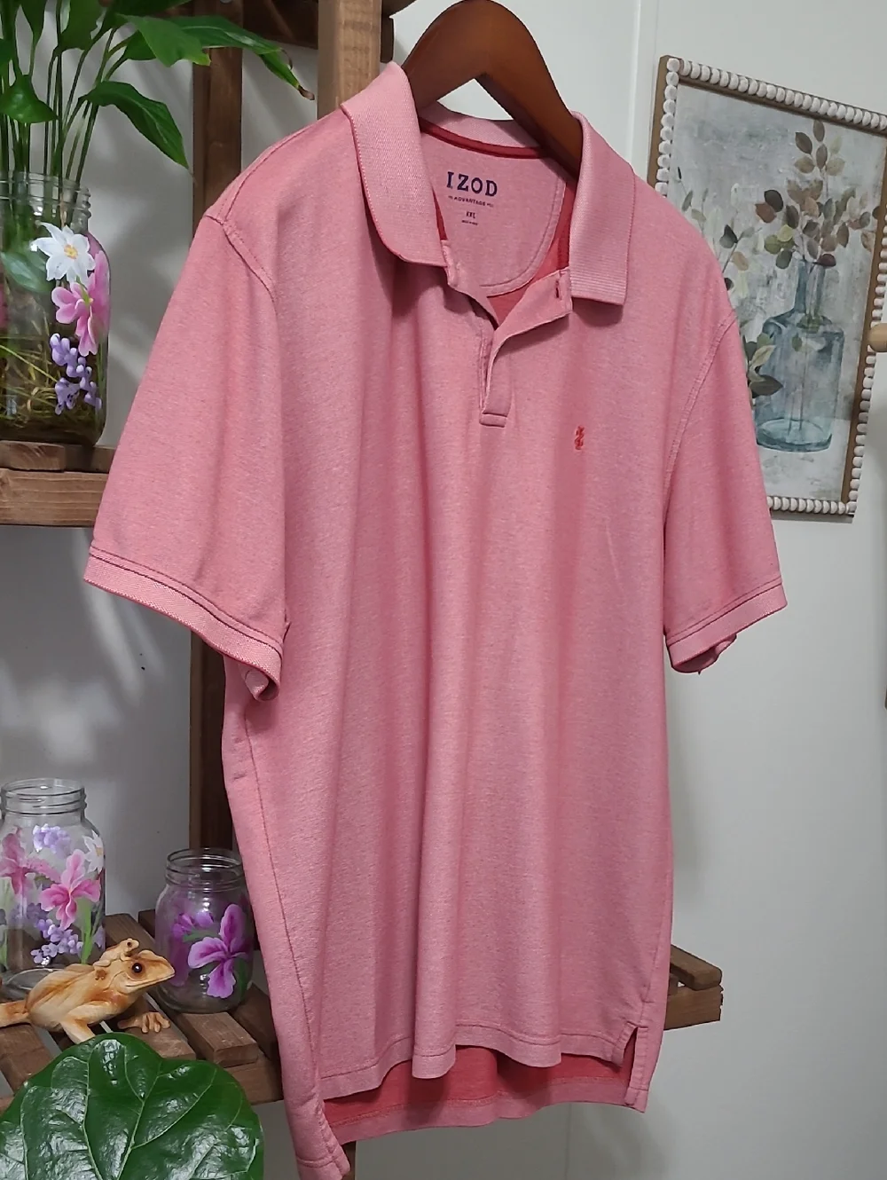 Men's Muted Red Izod Polo - Picture 6 of 6